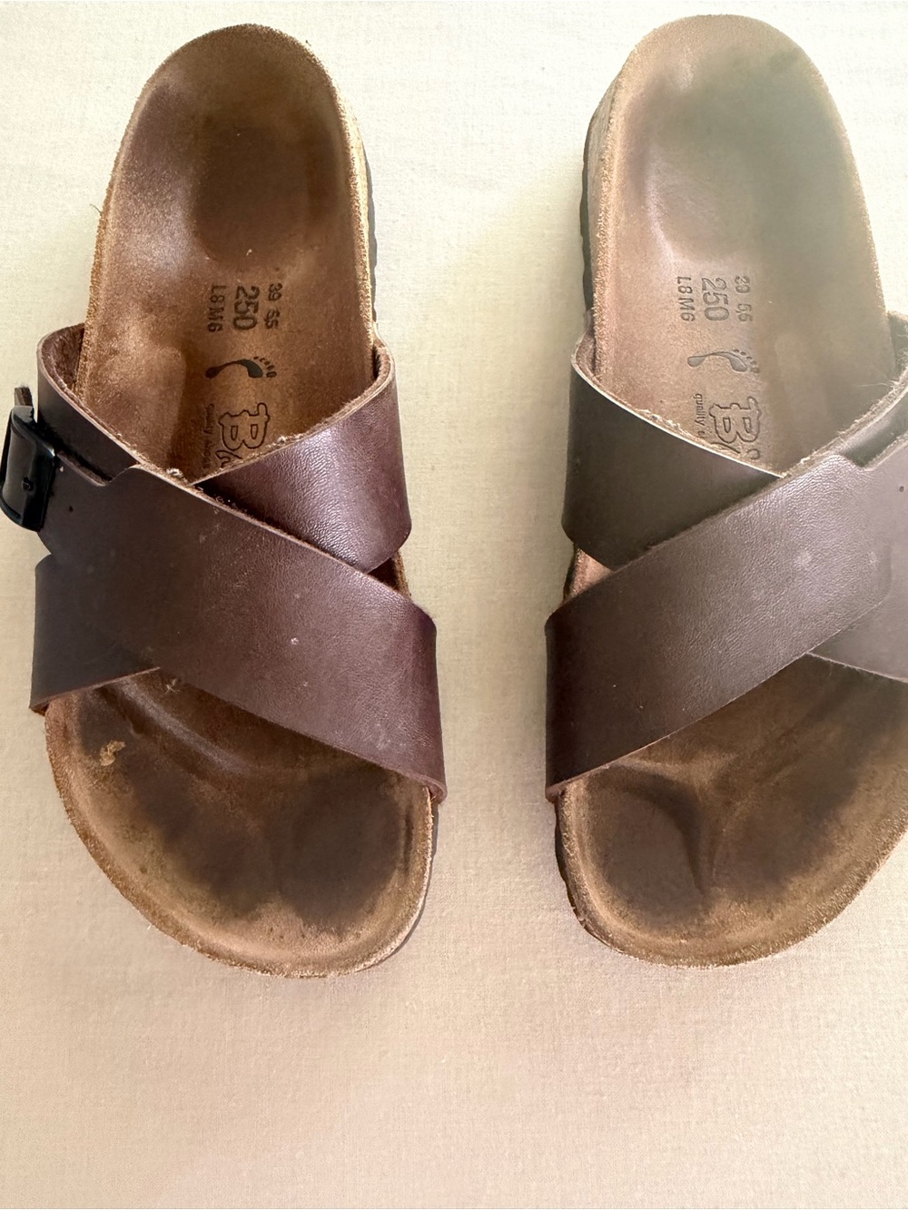 Birki’s BIRKENSTOCK Santosa 39 L8/M6 Cross Strap Slip-on Sandals Slides